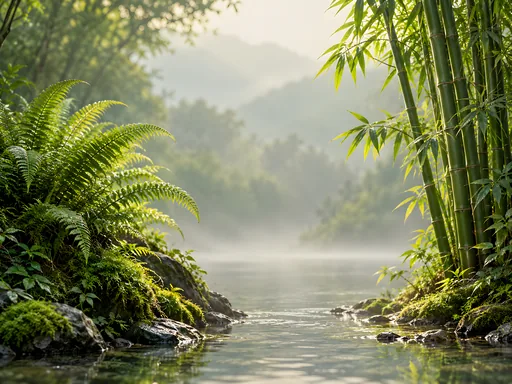 Fern Bank and Bamboo Clump — Nature & Landscapes wallpaper
