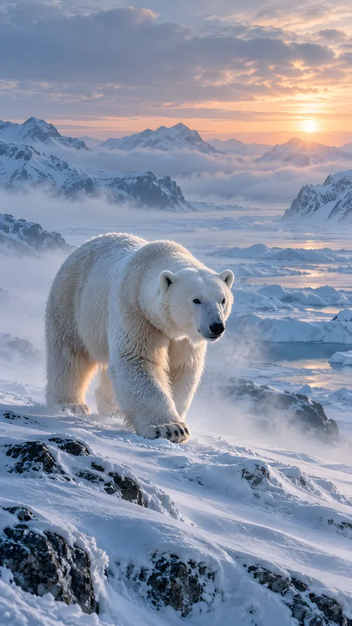 Polar Bear in Ice Fog — Animals & Wildlife wallpaper