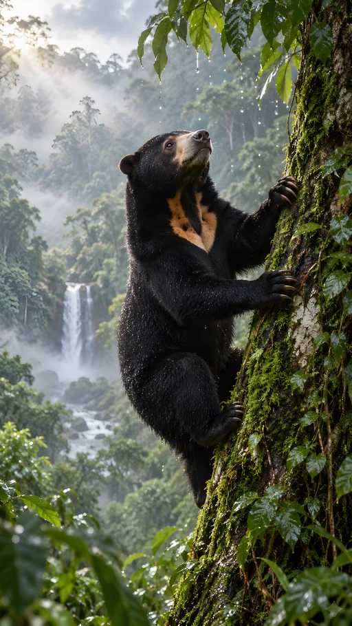 Sun Bear in the Rainforest — Animals & Wildlife wallpaper