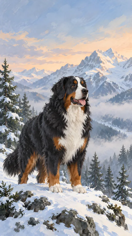 Gouache Alpine Dog — Pets wallpaper