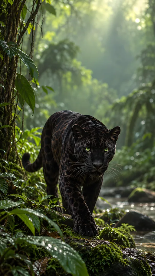 Black Leopard in the Rainforest — Animals & Wildlife wallpaper