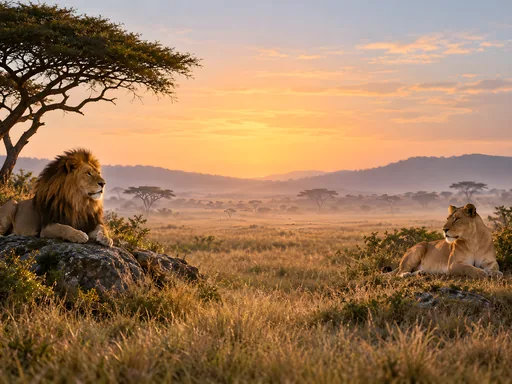 Lions on the Savanna at Sunrise — Animals & Wildlife wallpaper