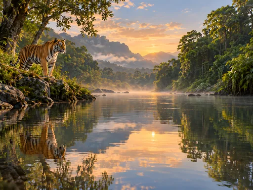 Tiger by the River — Animals & Wildlife wallpaper
