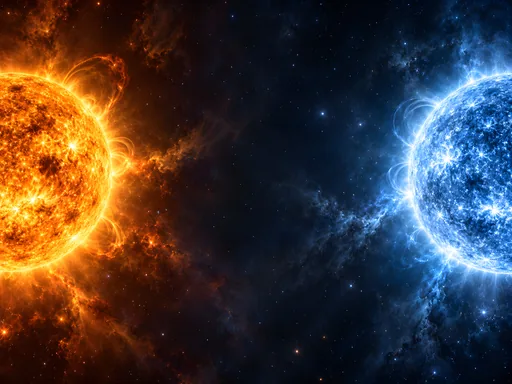 Warm Star and Cool Star — Space wallpaper
