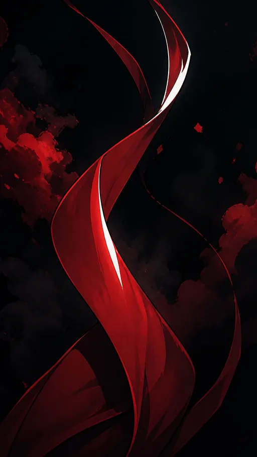 Black Illustrated Space Crimson Forms And — Minimal & Color wallpaper