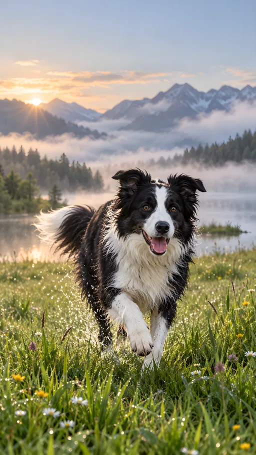 Border Collie in Full Sprint — Pets wallpaper