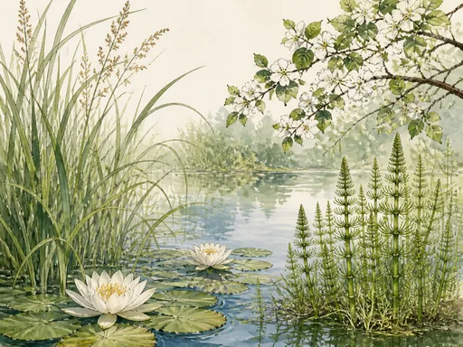 Wide Pond-edge Study — Flowers & Plants Galaxy Fold wallpaper