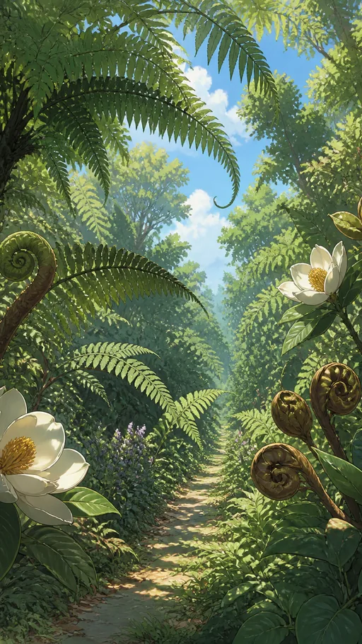 Tall Lush 2D Animated Vegetation Study — Flowers & Plants wallpaper