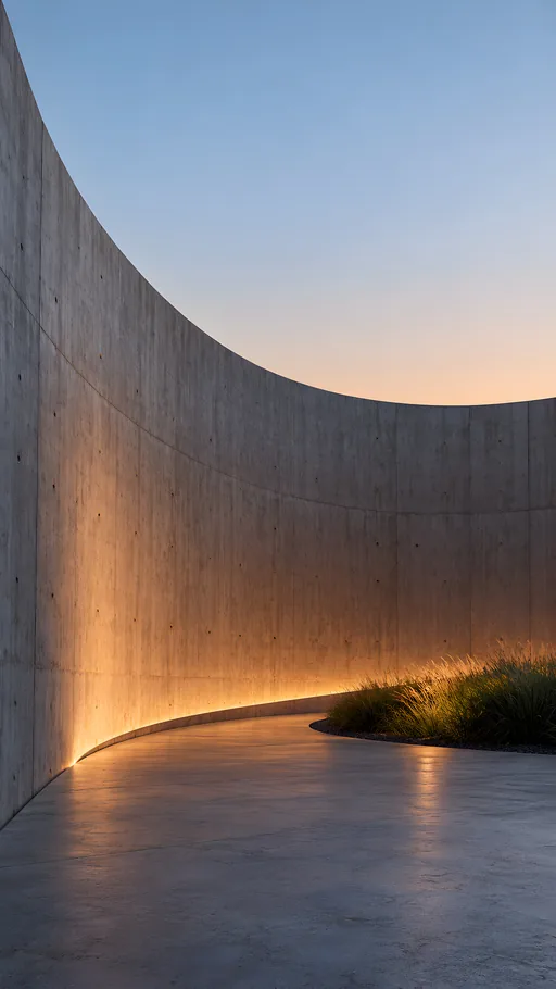 Curved Concrete Wall in Low Light — Cities & Architecture wallpaper