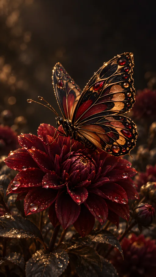Gilded Butterfly on a Dahlia — Animals & Wildlife wallpaper