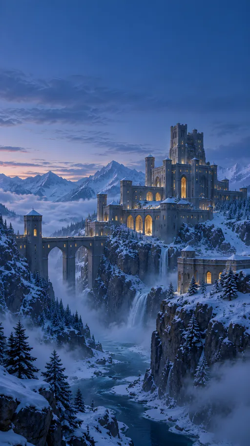 Snowbound Citadel — Fantasy wallpaper