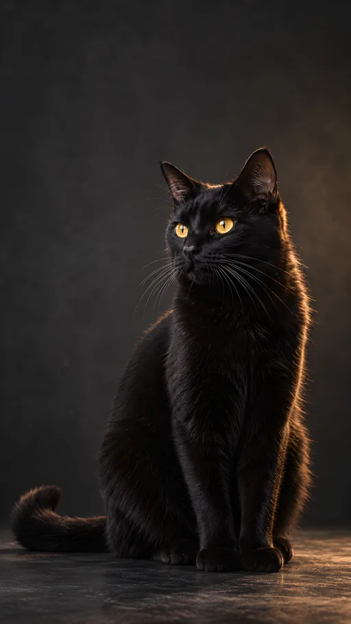 Gold-Eyed Black Cat — Pets wallpaper