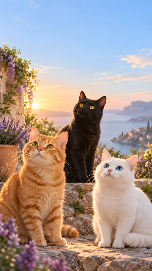 Three Cats in the Sun — Pets wallpaper