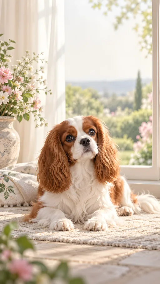 Blenheim Cavalier in Window Light — Pets wallpaper