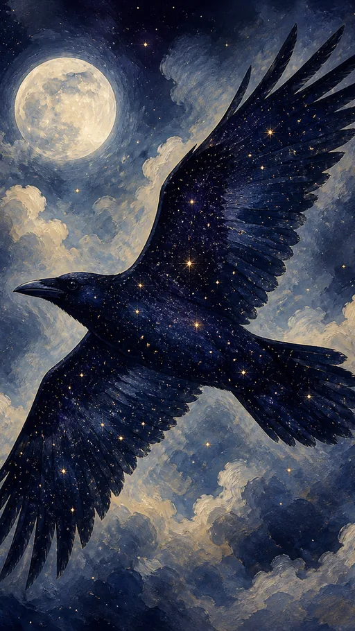 Raven In Flight Painted As A — Animals & Wildlife wallpaper