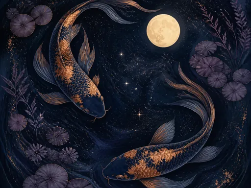 Koi Fish Circling — Animals & Wildlife Galaxy Fold wallpaper