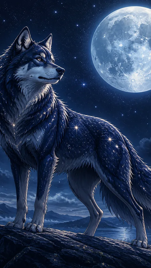 Luminous Illustrated Wolf — Animals & Wildlife wallpaper