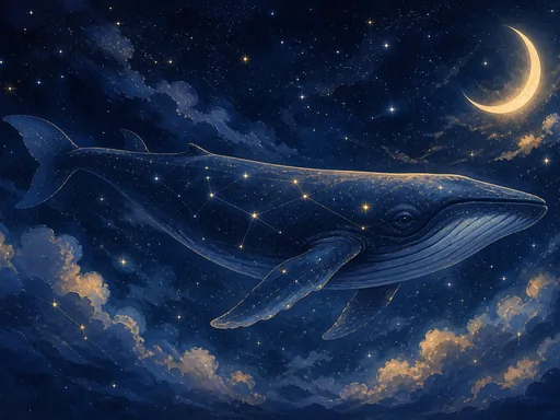 Majestic Whale Swimming Across A Painted — Animals & Wildlife Galaxy Fold wallpaper