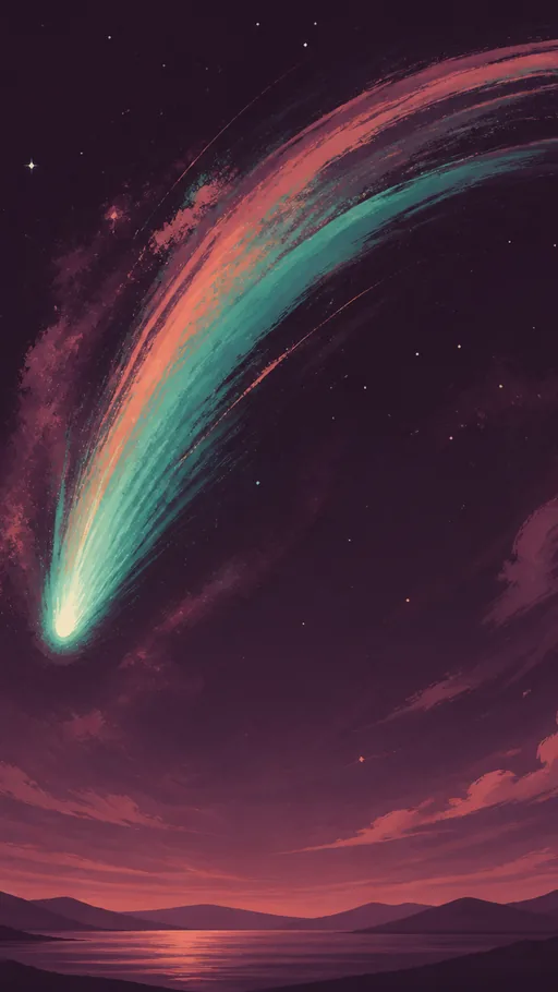 Stylized Comet Sweeping — Space wallpaper