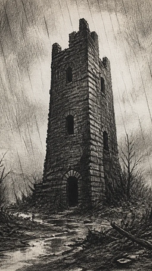Abandoned Stone Tower — Art & Illustration wallpaper
