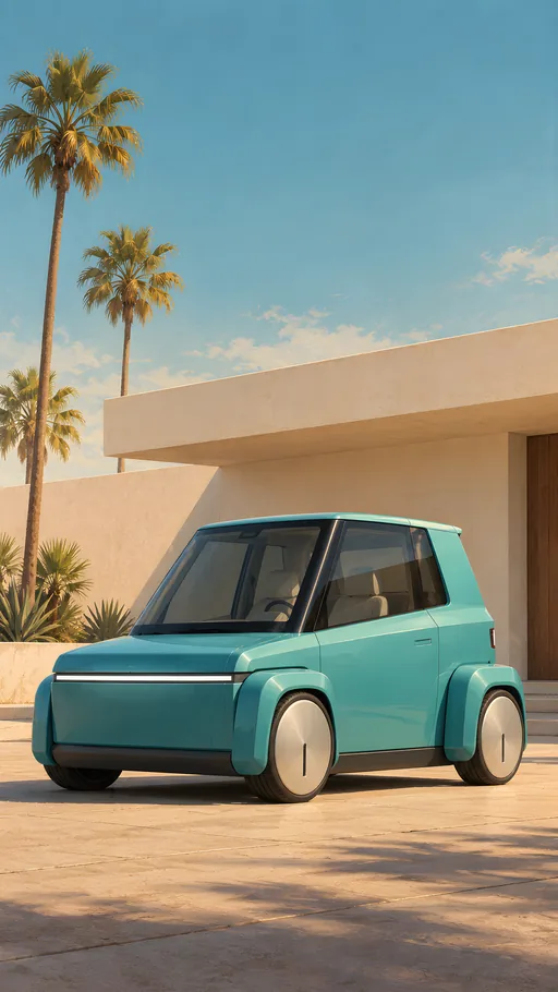 Turquoise Retro Compact — Cars & Vehicles phone wallpaper