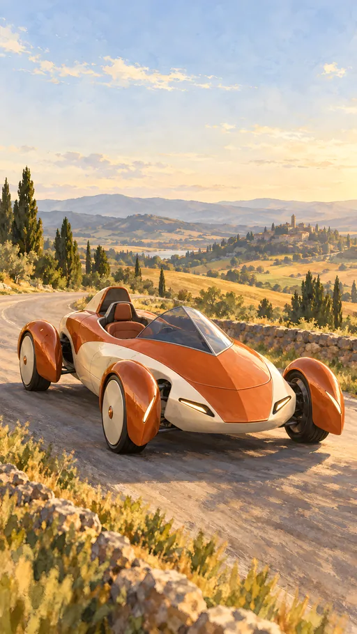 Orange and Ivory Roadster — Cars & Vehicles phone wallpaper