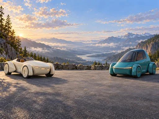 Retro Concepts at a Scenic Turnout — Cars & Vehicles Galaxy Fold wallpaper