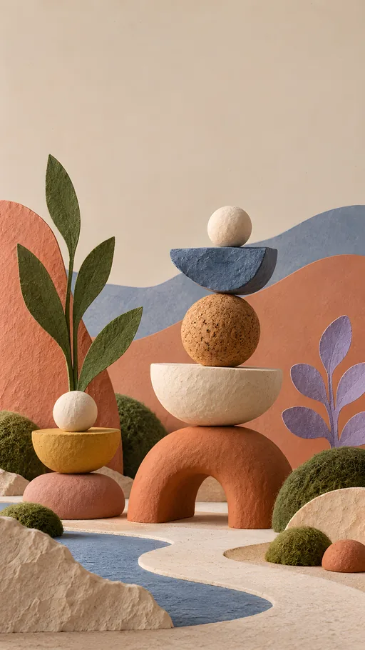 Cork, Paper and Clay Garden — Art & Illustration wallpaper