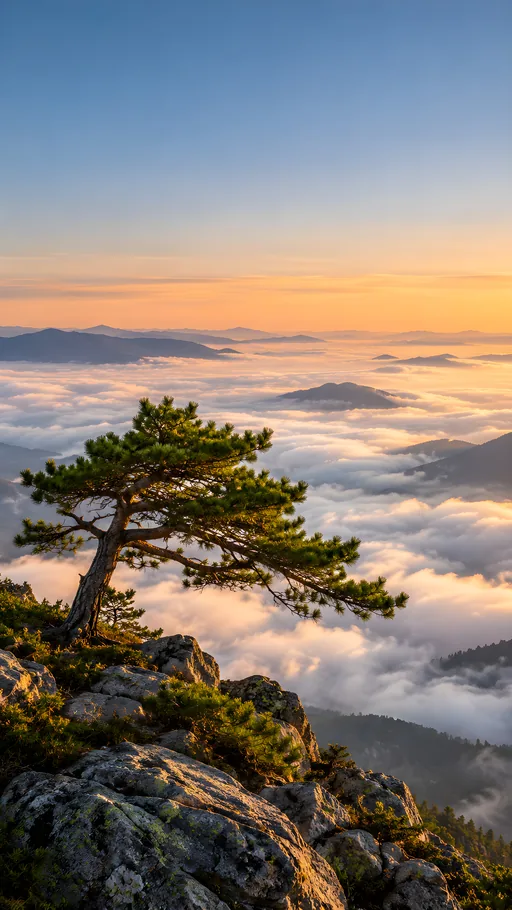 Lone Pine Above the Clouds — Nature & Landscapes wallpaper
