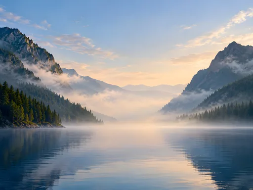Hill Silhouettes in Valley Mist — Nature & Landscapes wallpaper