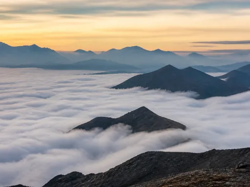 Sea Of Clouds Filling A Broad — Seasons & Weather Galaxy Fold wallpaper