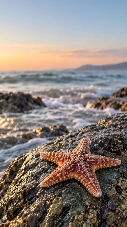 Starfish on Wet Rock — Nature & Landscapes wallpaper