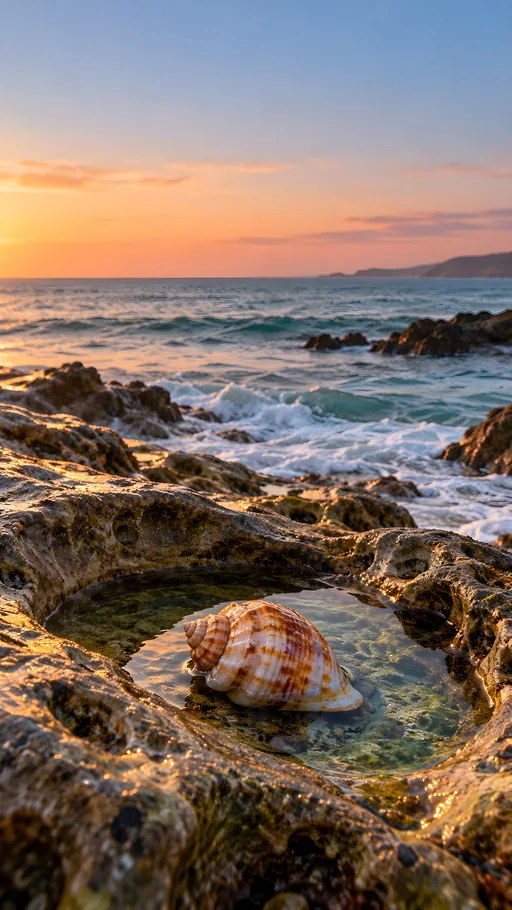 Shell in a Water-Carved Basin — Nature & Landscapes wallpaper