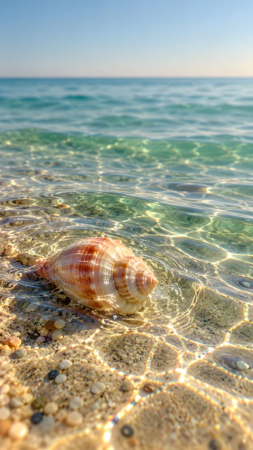 Spiral Shell in Sunlit Water — Nature & Landscapes wallpaper