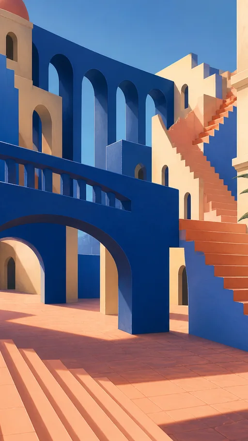Stylized Architectural Plaza — Cities & Architecture wallpaper