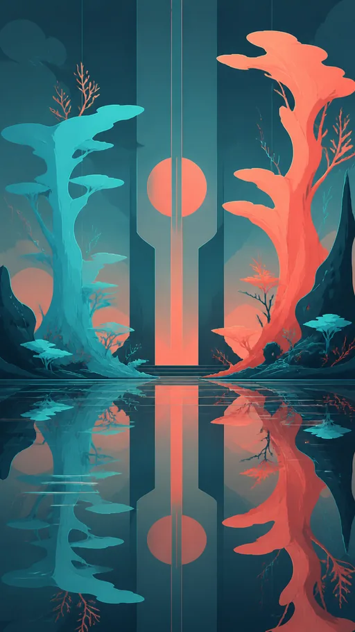 Tall 2D Animated Illustration — Abstract wallpaper