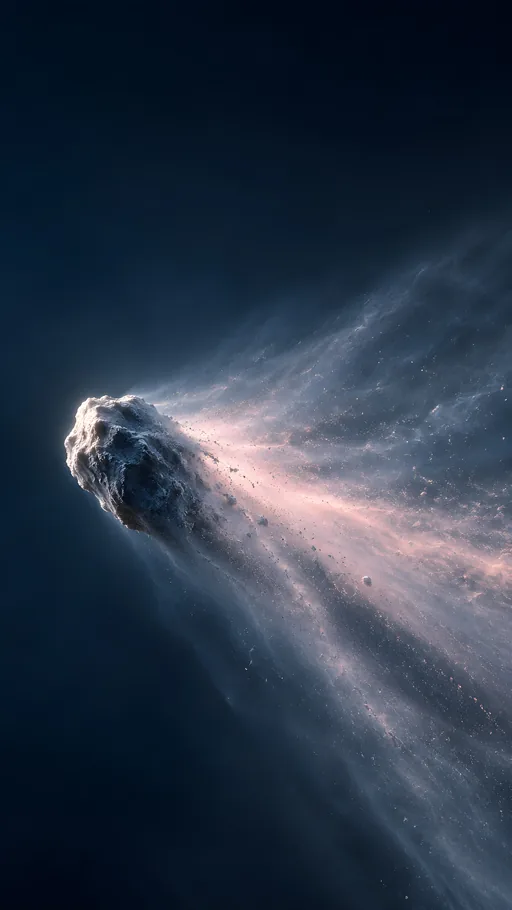 Comet Nucleus and Dust Tail — Space wallpaper