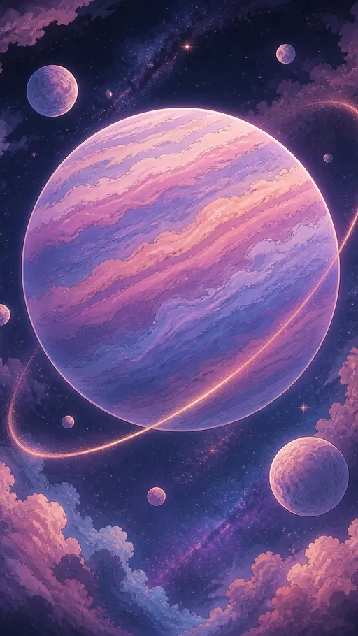 Soft 2D Dream-cosmic Illustration — Space wallpaper