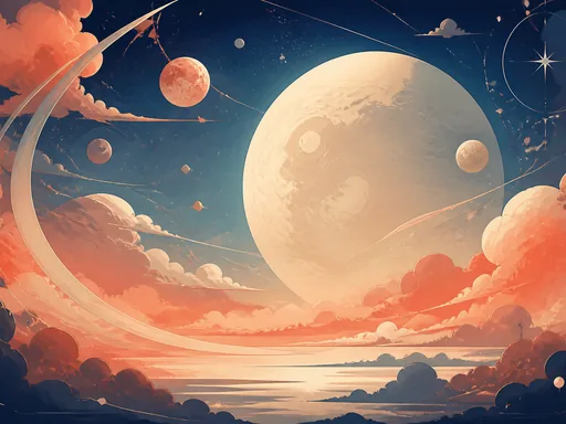 Soft 2D Dream-cosmic Illustration — Space wallpaper