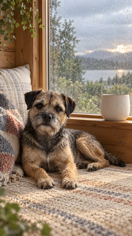 Border Terrier in a Sunny Nook — Pets wallpaper