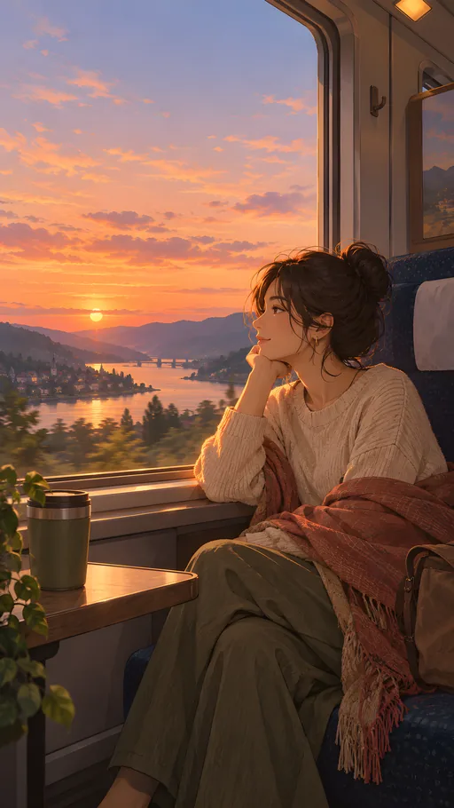 Sunset Train Window — People & Portraits wallpaper