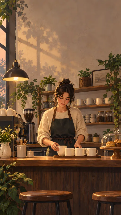 Barista in a Quiet Cafe — People & Portraits wallpaper