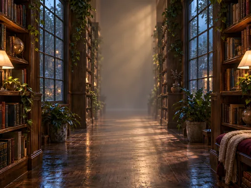 Quiet Library Aisle — Cities & Architecture wallpaper