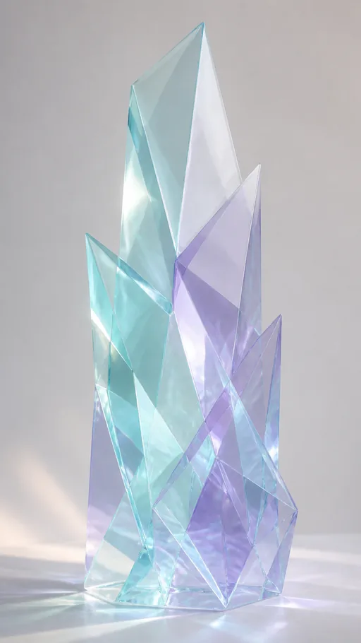 Tall Translucent Crystal Sculpture Made — Abstract wallpaper