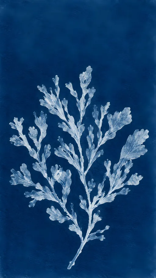 Seaweed Sprig Cyanotype — Flowers & Plants wallpaper