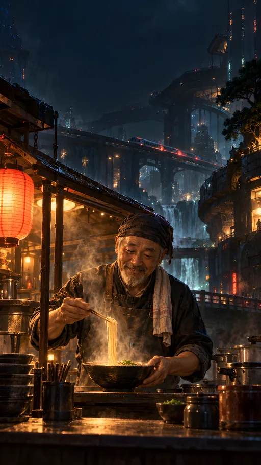 Midnight Noodle Stall — People & Portraits wallpaper