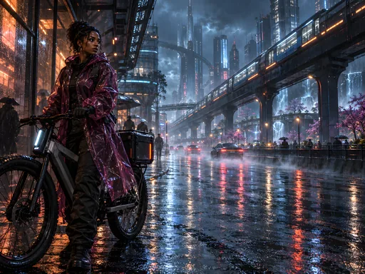 Neon Bicycle Courier — People & Portraits wallpaper