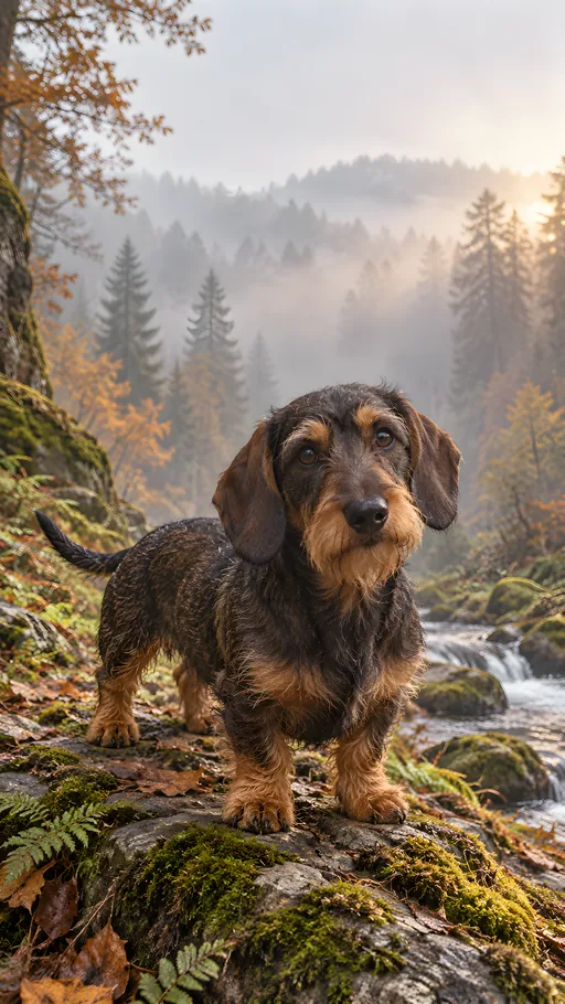 Wire-Haired Dachshund in the Woods — Pets wallpaper