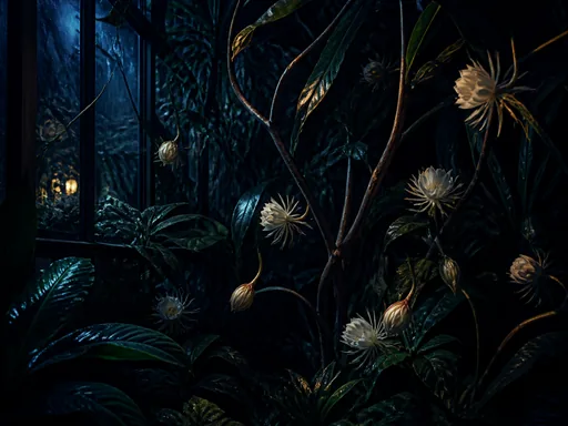 Wide Shadowed Greenhouse Corner Filled — Flowers & Plants Galaxy Fold wallpaper