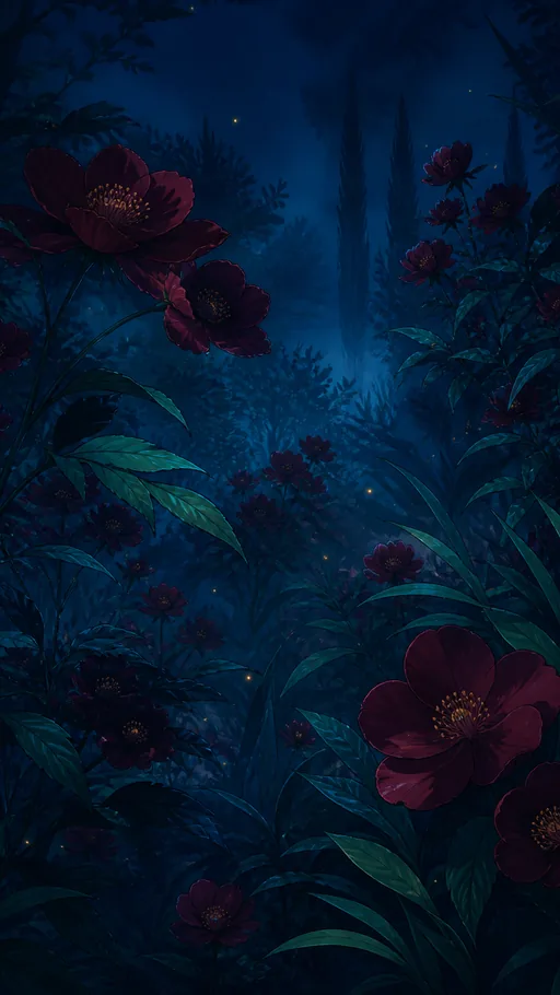 Tall 2D Nocturnal Animation Garden Where — Flowers & Plants wallpaper